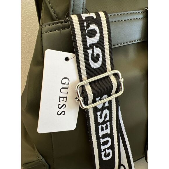 GUESS NL889431 ABERNATHY NYLON OLIVE BACKPACK TOTE BAG - Picture 15 of 15